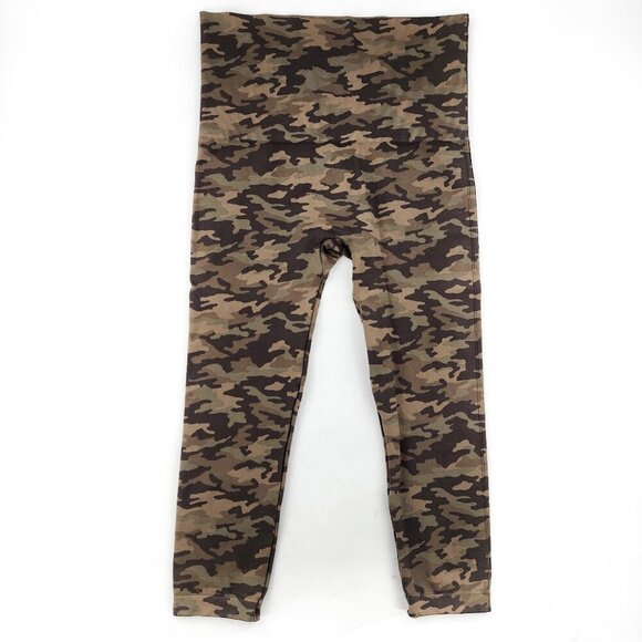 SPANX NWOT Seamless Cropped Lamn Leggings in Desert Camo High Rise Green - Picture 2 of 4